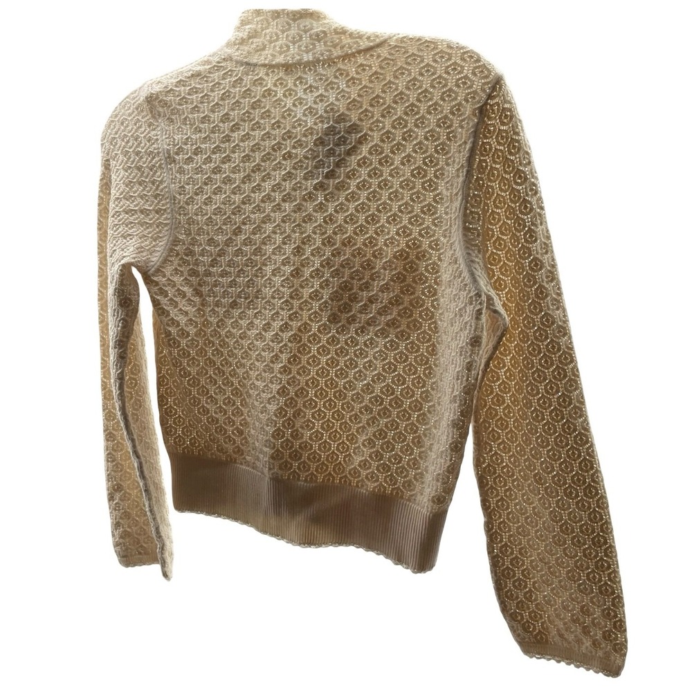 DOEN Women's Cardigan Pointelle Knit Cream Ivory Cotton Small